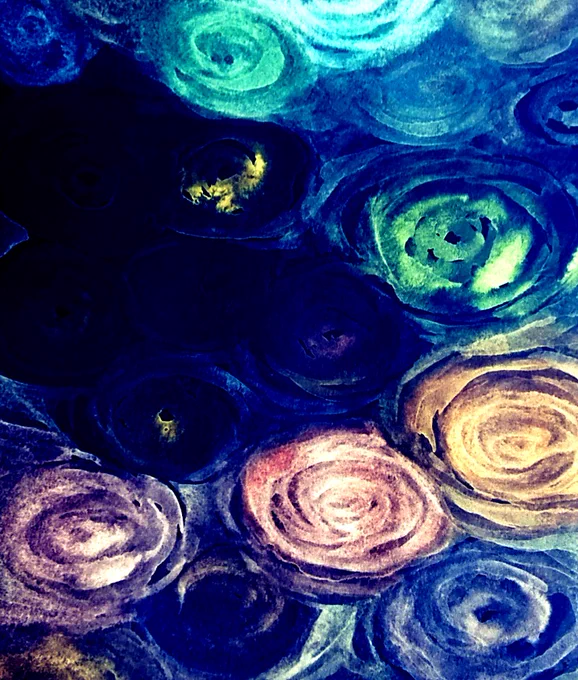 #flower #illustration #イラスト #アナログイラスト #水彩画 #写真加工 #色を反転した世界 