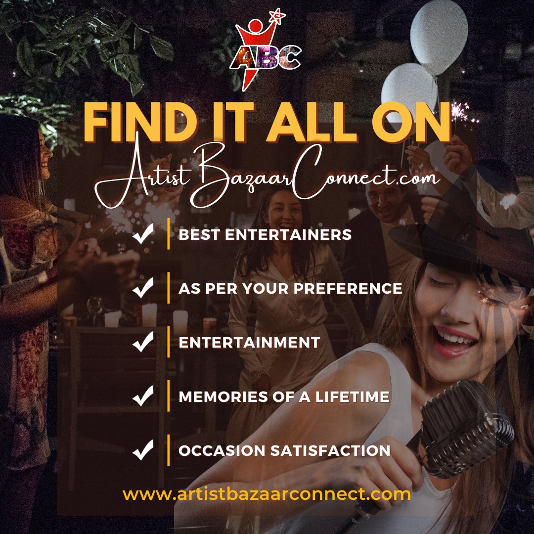 Artistbazaarco's tweet photo. Find the best wedding Entertainers with thousands of trusted reviews on India’s #1 https://t.co/KTpoZWAu89 Platform.

Connect to https://t.co/gPFrk23tDb, it’s as simple as that!

#abc #artistbazaarconnect #bestofall #entertainers #artists #entertainment #connectnow https://t.co/HMy7ORCsM6