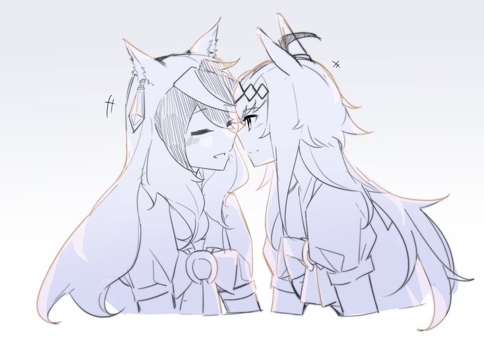 #ウマ娘 
#ルドオグ
蹭蹭 