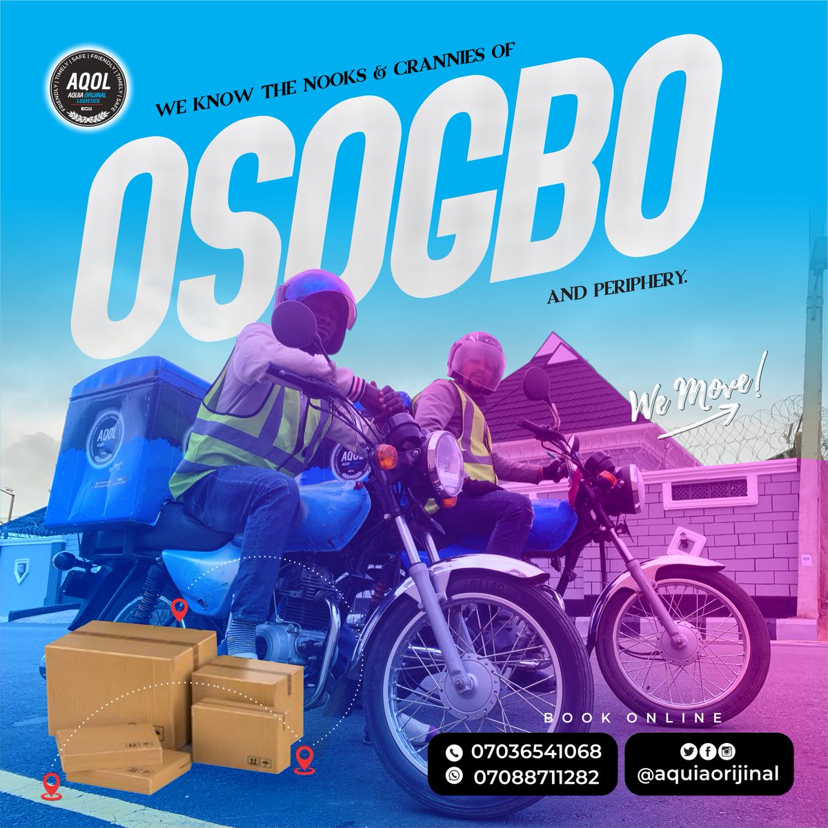 Let us take the stress off you. We deliver to your doorstep @InsideOsogbo . Book our riders today!

#LogisticsInOsogbo #OnlineVendors #OsogboVendors #DispatchRider