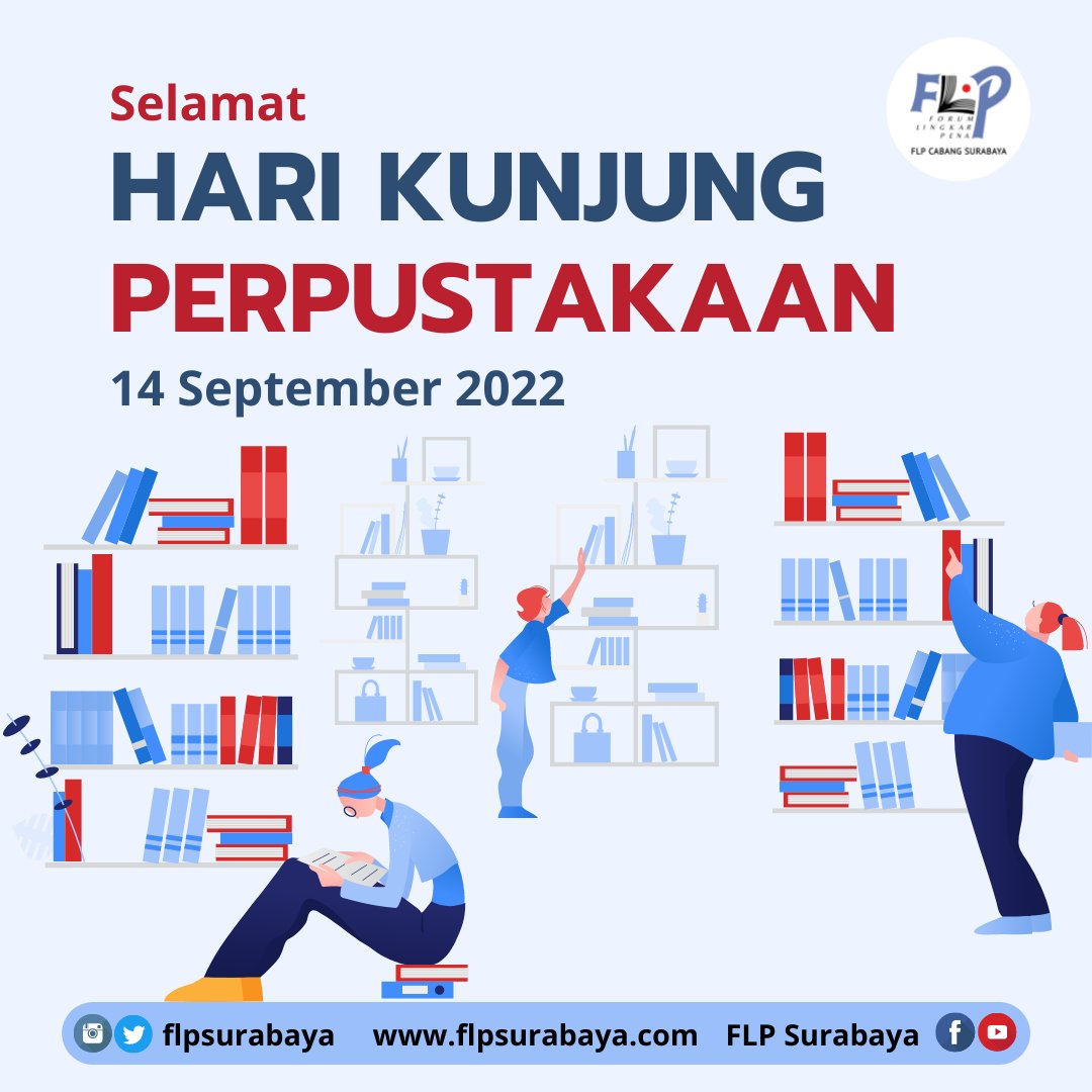 Setiap hari apa nih kamu berkunjung ke perpustakaan? 

Kalau belum pernah, yuk berkunjung ke perpustakaan.

#flpoke #flpsurabaya #flpjatim #perpustakaannasional #puebi #bahasaindonesia