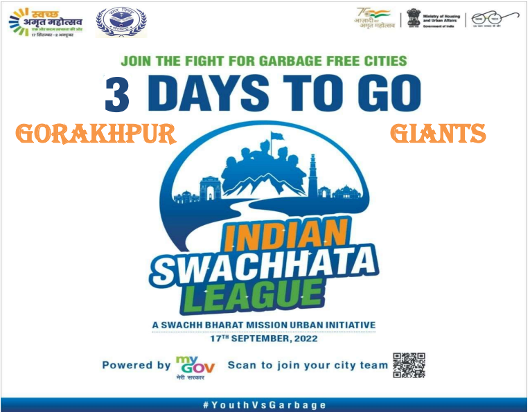 3 Days to #IndianSwachhtaLeague
#SwachhAmritMahotsav 
#YouthVsGarbage
#swachhsurvekshan2023 
#AmritMahotsav
#swachhup
<a href="/Secretary_MoHUA/">Srinivas Katikithala</a> 
<a href="/SwachhBharatGov/">Swachh Bharat Urban</a> 
<a href="/RoopaMishra77/">Roopa Mishra</a> 
<a href="/SwachhBharatGov/">Swachh Bharat Urban</a> 
<a href="/mygovindia/">MyGovIndia</a> 
<a href="/HardeepSPuri/">Hardeep Singh Puri</a>