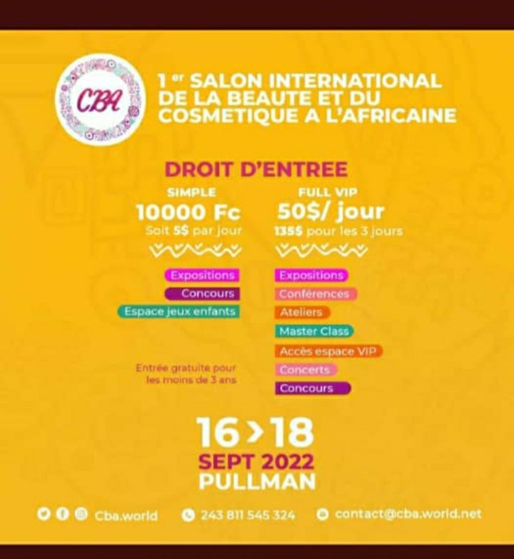 YEdoumou's tweet photo. Agenda culturel #Kinshasa 🇨🇩
Jeudi 15.9: Vernissage galerie Yetu
Ven 16.9: Vernissage expo @CongoBiennale
Dimanche 18.9: Vernissage expo "Trois" @MALABOArts 
Du 16- 18 au Pullman: Salon de la beauté africaine.

Merci de contacter les organisateurs pour plus de détails https://t.co/iEO9YZwvKU