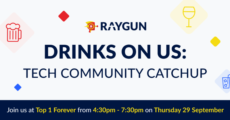 raygunio's tweet photo. We’re hosting a community catch-up⚡

If you’re in the city, stop by Top 1 Forever any time from 4:30-7:30 pm and have a drink with the team. 🍺

Register your attendance (and a spot at the bar) ASAP. Complimentary tickets ARE GOING QUICK! 🚀