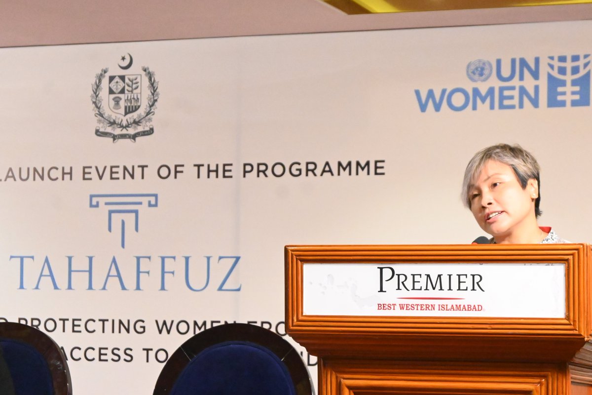 unwomen_pak's tweet photo. #HappeningNow
National launch of programme #Tahaffuz  funded by the Bureau of International Narcotics &amp; Law Enforcement (INL) of @StateDept with UN Women 🇵🇰 and @MoLawJusticeof1 on "Preventing and Protecting Women from Violence through Enhanced Access to Justice and Services" https://t.co/fiwXVa0Grz