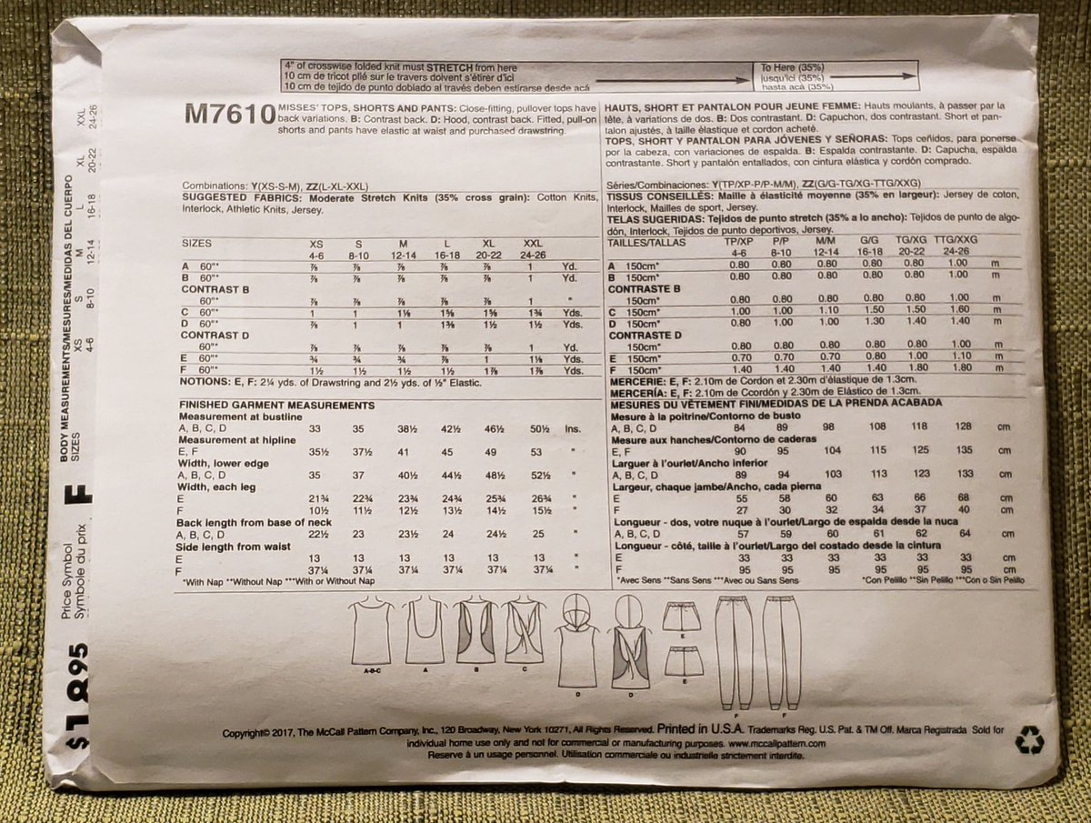 quilts_more's tweet photo. Misses' Top, Shorts, Pants, Active Ware, Workout Clothes Sewing Pattern McCall's M7610 Plus Size Large, Extra Large, Extra Extra Large https://t.co/EtWLMwW4uw #Etsy #ImagineQuiltsAndMore #ActiveWare https://t.co/tJ8687YFdd