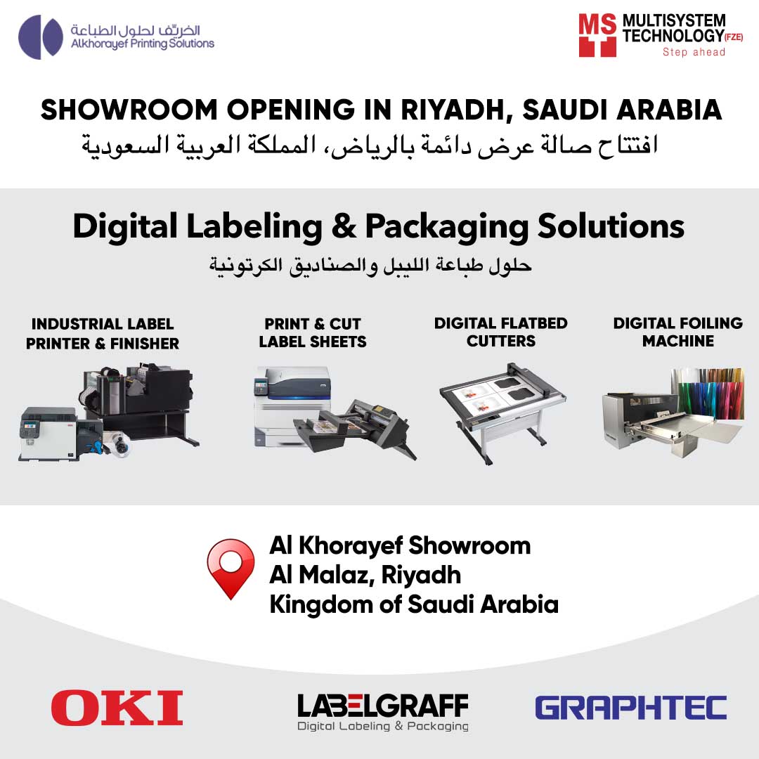 labelgraffme's tweet photo. We are delighted to invite you to our open house in Al-Khorayef Company's showroom in Al-Malaz, Riyadh, Saudi Arabia today 14th of September 2022. We bring you the different solutions for digital labeling and packaging.
 #ksa #saudiarabia #digitallabelprinter https://t.co/BjokLHUaeZ