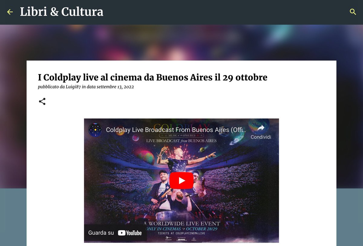 Direi che almeno questo si può fare <a href="/mastroste/">mastroste</a> 

Coldplay Live Broadcast From Buenos Aires (Official trailer) youtu.be/vitp2fLRHT0 via <a href="/YouTube/">YouTube</a>