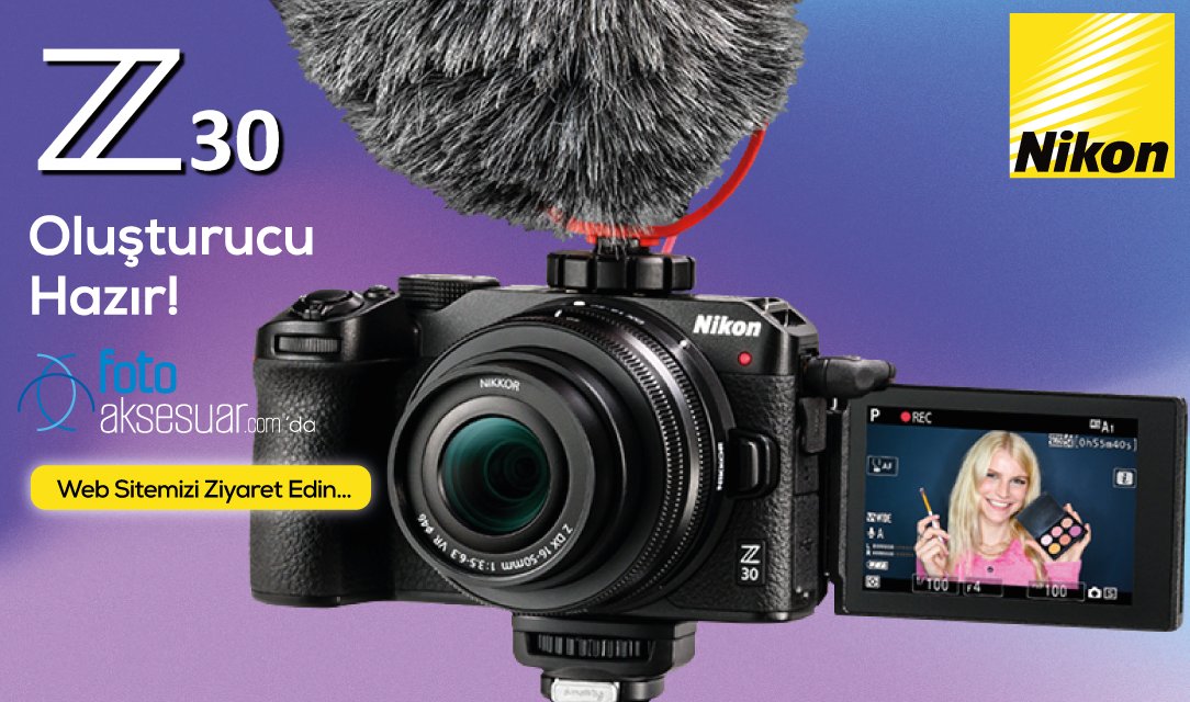 FotoaksesuarT's tweet image. Oluşturucu Hazır...
Yeni Nikon Z30 Fotoaksesuar.com'da.
Vlog kaydı ve içerik oluşturma için özel olarak tasarlanan Z30, içerik oluşturucular için mükemmel olan bir dizi fiziksel dokunuş...
Detaylı Bilgi ve Sipariş : fotoaksesuar.com/urun/nikon-z30…
#fotoaksesuar #nikon #vloggerkit