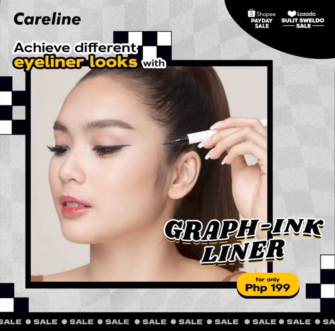 CarreLsOFC's tweet photo. REWARD YOURSELF THIS PAYDAY SALE! 🥰
Different eyeliner looks with your all-time favorite Graph-Ink Liner! Available on Shopee and Lazada this coming September 9! 💛
#BetterThanBasic #CARRELine
@francinecarreld https://t.co/5QarB6wTq2