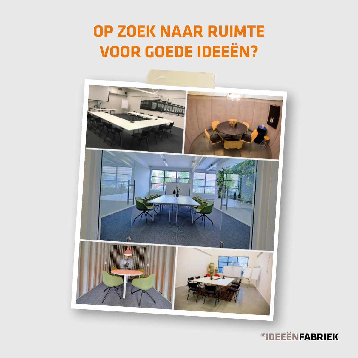Op zoek naar ruimte voor goede ideeën? Check, regelen we voor je ✅ Van De Toren tot De Tent en van De Tuinen tot De Verdieping: stuk voor stuk inspirerende ruimtes, in te delen naar wens en voorzien van alle gemakken. Ook perfect voor presentaties en trainingen.