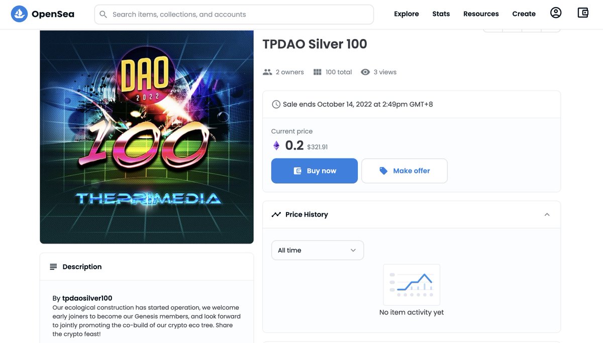 ThePrimedia's tweet photo. Our ecological construction has started operation, we welcome early joiners to become our Genesis members, and look forward to jointly promoting the co-build of our crypto eco tree. Share the crypto feast!
🎁🎁Get your own TPDAO Silver 100 NFT quickly!🥳🥳 #Theprimedia #TPDAO https://t.co/WTca7obcua
