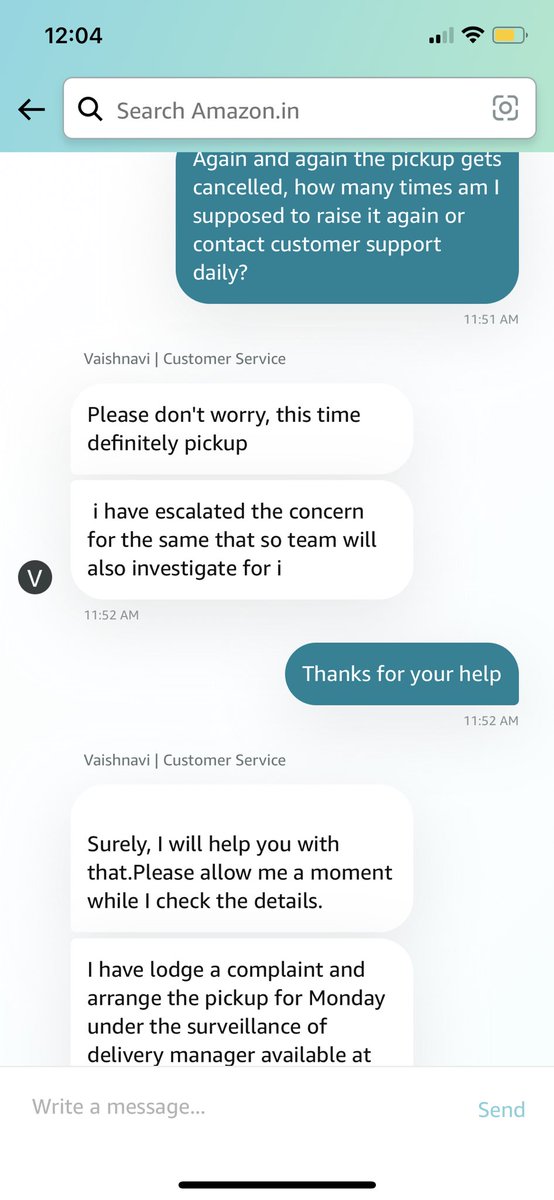 nimittaneja's tweet image. Pathetic delivery service &amp;amp; worse customer care by @amazonIN 
I’ve raised return of my order 5 times now.Pickup guys come on bike, cancel it saying it’ll be picked up by auto due to size.Cust care has no solution than raising new pickup #boycottAmazon #GreatIndianFraudSale #GIFS