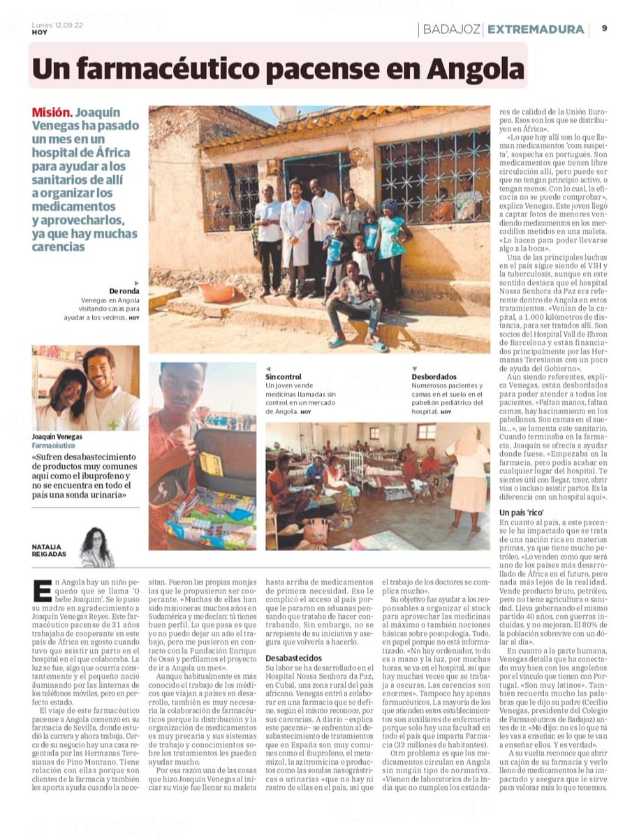 ongdFundEO's tweet photo. Joaquín Venegas, farmacéutico y cooperante internacional de FundEO, nos cuenta las experiencias vividas en Cubal (África) durante 1 mes.
¡Gracias Joaquín por el bien que hiciste!
#FundEO #Cooperacióninternacional #Voluntariado
@stjteresianas
@FETeresiana
@pjvteresiana_eu https://t.co/PsXIg3vayg