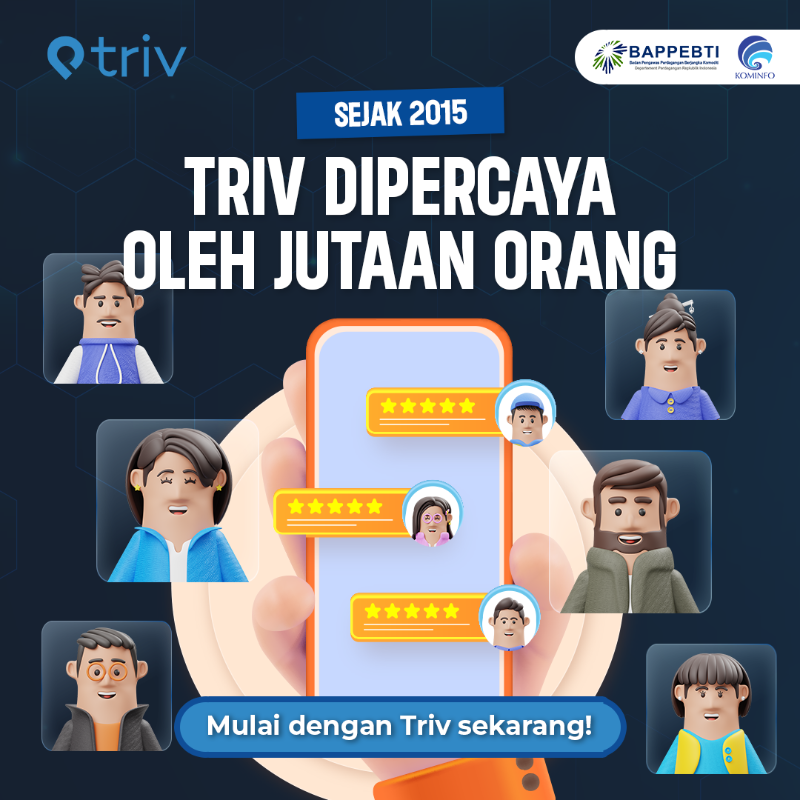TrivExchange's tweet photo. Daftar sekarang dan mulai perjalananmu dengan Triv, Sejak 2015 kami telah dipercaya oleh jutaan orang.

Triv terdaftar dan diawasi oleh Bappebti.