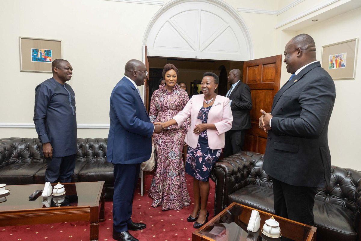 Glad to have this morning met Her Excellency @SBawumia, the Spouse to the Vice President of the Republic of Ghana who paid me a courtesy call at State House, Nairobi.