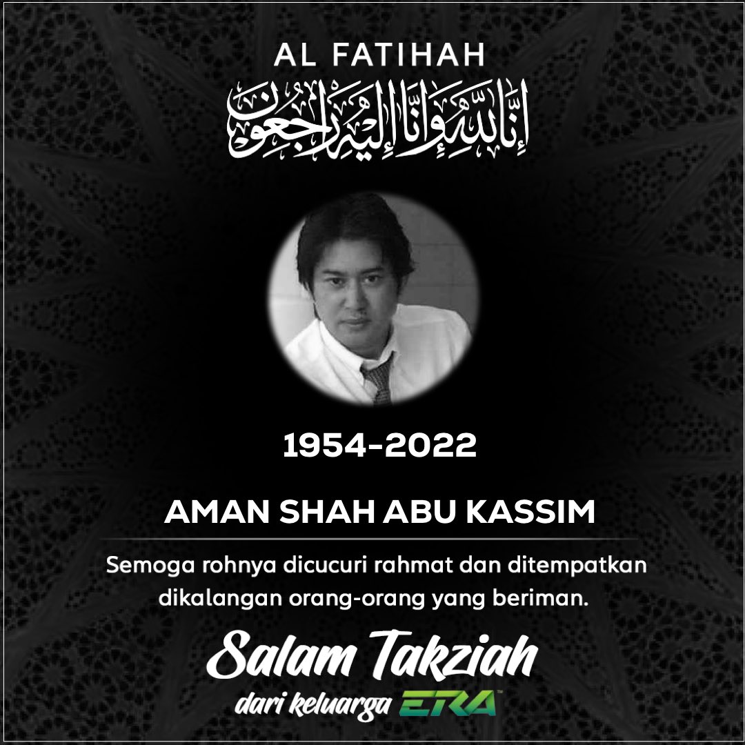 ERAdotje's tweet photo. Penyanyi 80'an, #AmanShah meninggal dunia akibat serangan jantung di Institut Jantung Negara, #IJN .
Berita itu disahkan oleh Pengerusi Yayasan Kebajikan Artis Tanah Air, Datuk #DJDave .
.
Kredit @AstroRadioNews https://t.co/gV4cFRFOmR