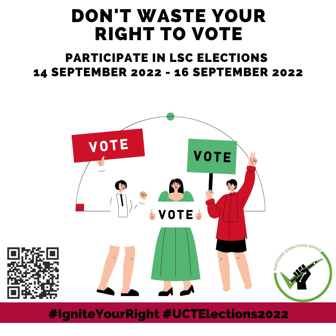 Attention all #UCT Law students. LSC Voting has begun. Please participate in the election to vote for the incoming <a href="/UCT_LSC/">UCT LSC</a> Vote here: bit.ly/UCTVotes

Please direct any voting issues or complaints to edwina.brooks@uct.ac.za 
#UCTElections2022 #IgniteYiurRight