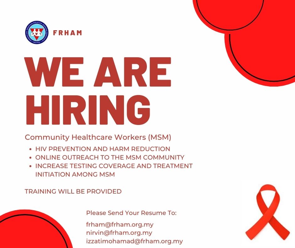 FRHAM is currently looking for Community Healthcare Workers (MSM) for our Differentiated #HIV Services Project. Join us and let's work together towards #EndingAIDS.