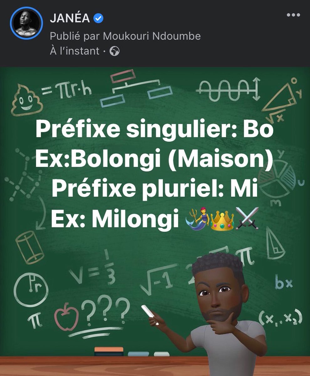 JaneaOfficiel's tweet photo. 1: singulier 2:pluriel #Jesuisdualophone #coursdelangue #coursdedouala #prefixe ⚔️👑🧜 https://t.co/4dJz9Drjjx