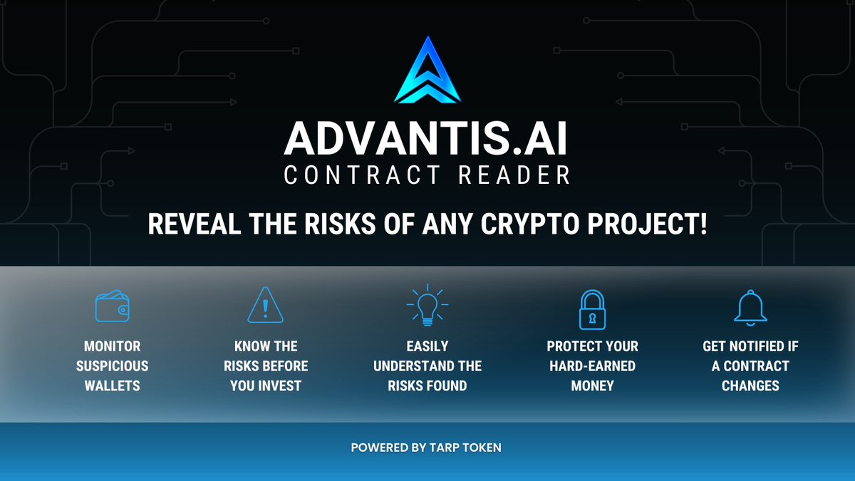 ALT_CryptoVerse's tweet photo. @CryptoGemsCom #TARPToken #AdvantisAI

DYOR @ https://t.co/pMarEv1tZY https://t.co/pWOO6uM9XZ