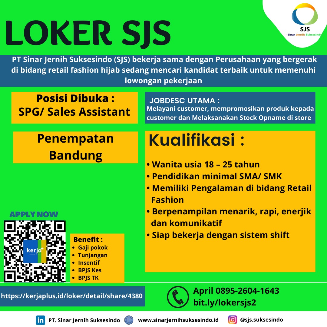 ridloms_'s tweet photo. Loker Bandung, lagi membutuhkan untuk posisi spg, Kualifikasi dan persyaratan tertera yaa. 
Pendaftaran langsung bisa melalui : 
https://t.co/2hCECVdtrg
Titip ya kak @hrdbacot @ezash 
#lokercot #lokerbdg #lokerjabar #lokerspg #spg #lokerspgbandung https://t.co/OA3dvoGVM3