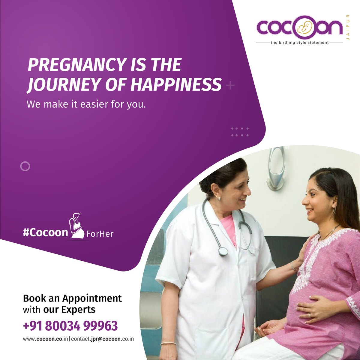 Cocoon_Hospital's tweet photo. Make your journey more beautiful and joyful with Cocoon Hospital. We always pamper you and your baby with the best care.
Book an appointment at 8003499963 or visit us at: https://t.co/uLXErezV4k
#CocoonCare #HighriskPregnancy #LabourandDelivery #PregnancyJourney #CocoonHospital https://t.co/K4sKuoice8
