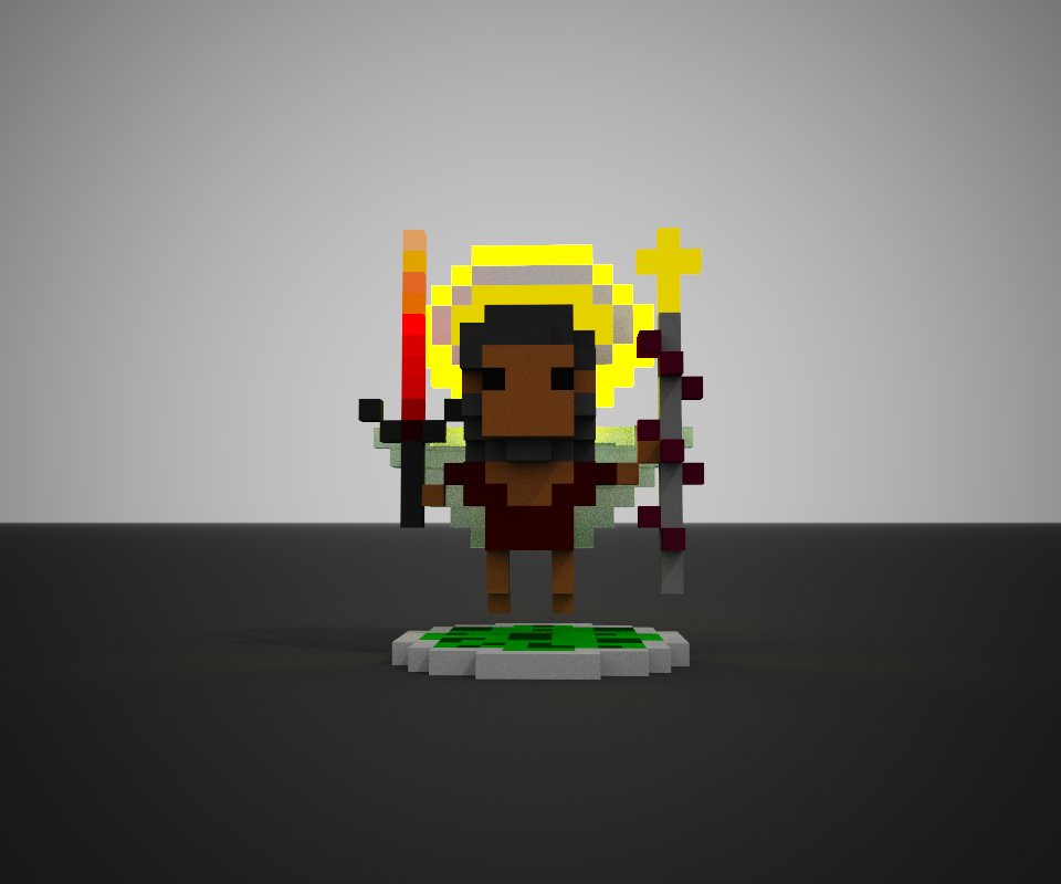 Kyrana the Traitor and Naaririel, Angel of the Unseen 
used the Magicavoxel Program, I edited kyrana as you can see from the first one I submitted there are some errors I have made. I hope you guys like these fan arts ❤️ Thank you

<a href="/LostRealmsXYZ/">Lost Realms (FREE Mint)</a> @WorldOfTribe