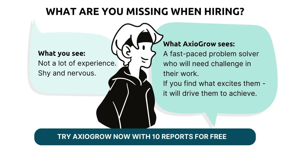AxioGrow's tweet image. Do you want to improve you ability to select the candidate who will thrive in the role? Our #hiring platform helps you see things that aren't on their CV.

As part of our launch, anyone who signs up this week gets 20 free candidate reports. No card required, just try it out.