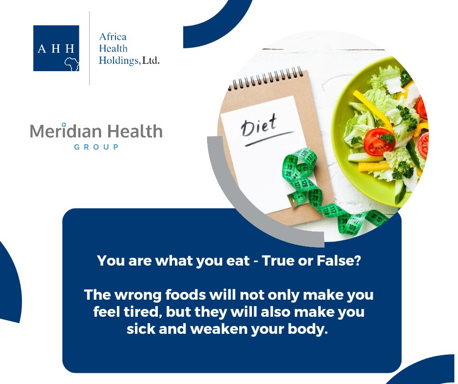 Diet is critical to overall health. Meridian Health (Kenya) has an on-site nutritionist who provides expert advice and assessment.

<a href="/Meridian_Kenya/">Meridian Health Group</a>
#AHHBrandSpotlight #MeridianHealth #Kenya #Nutrition