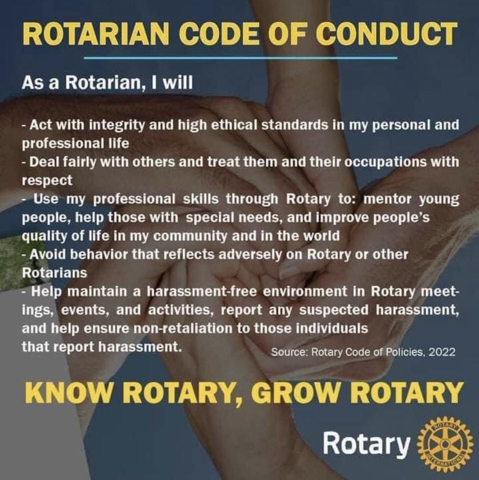 RCBeirutCedars's tweet photo. Rotarian Code of Conduct https://t.co/LgAitOP6Hu