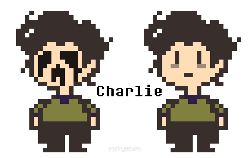 Keef_Draws's tweet photo. Chara in CUW style and Charlie in UT style

#undertale
#chara 
#CharlieinUnderworld
#uwotwt
#underworldoffice https://t.co/tnKKLv94zS