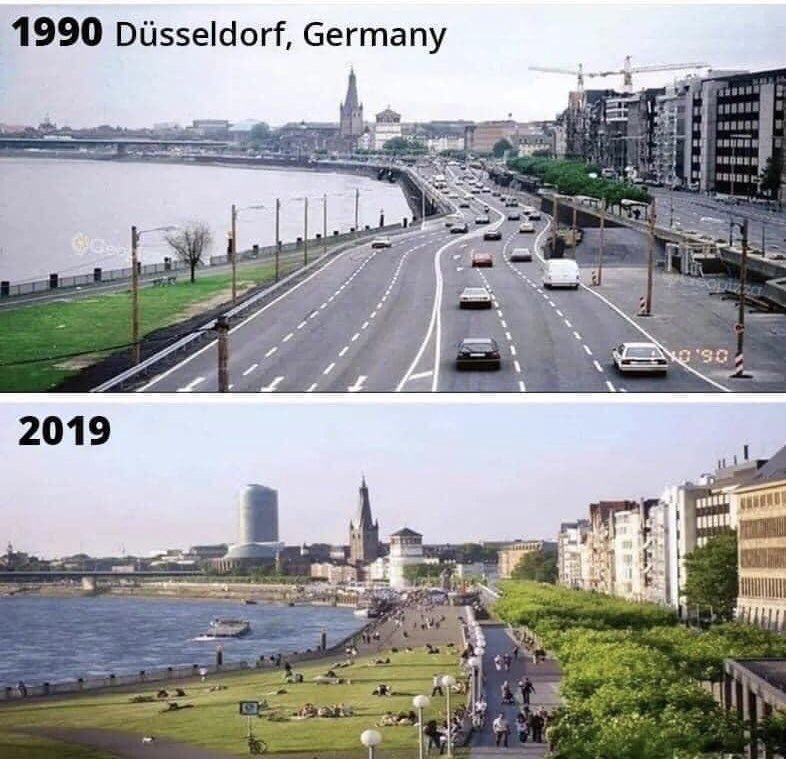 antonioDcampos's tweet photo. It’s way pass the time to fix urban highways. Kudos to Dusseldorf! #dusseldorf #greenyourcity https://t.co/xYdkaEVRhi