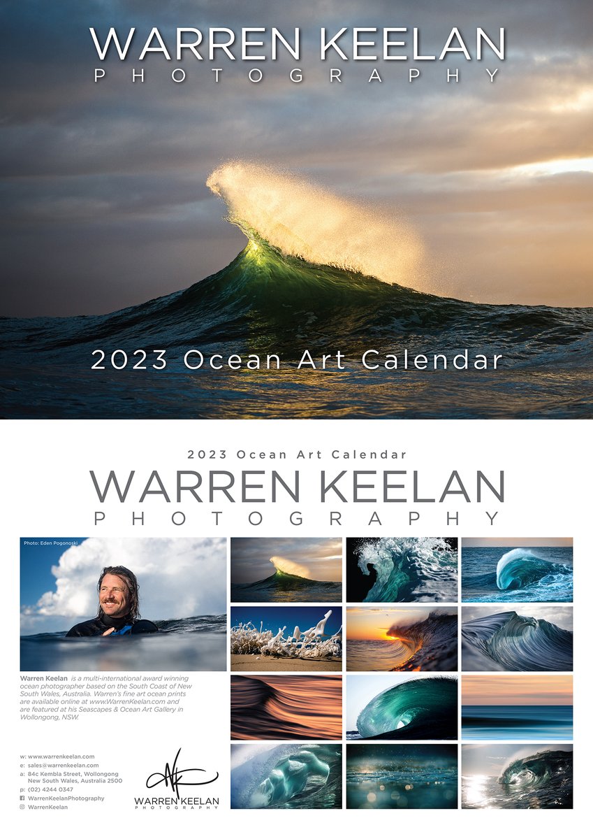 We've been busy! Our 2023 Ocean Calendars are now ready for pre-sale order. This calendar features some of my all time favourites plus many newly released ocean images including a bonus for January 2024. Orders begin shipping worldwide from early October.
warrenkeelan.com/products/2023-…