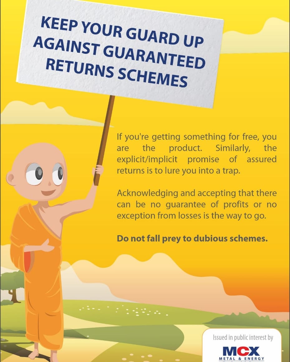 MCXIndialtd's tweet photo. KEEP YOUR GUARD UP 

#Schemes #return #assuredreturn https://t.co/7QXCWiTnso