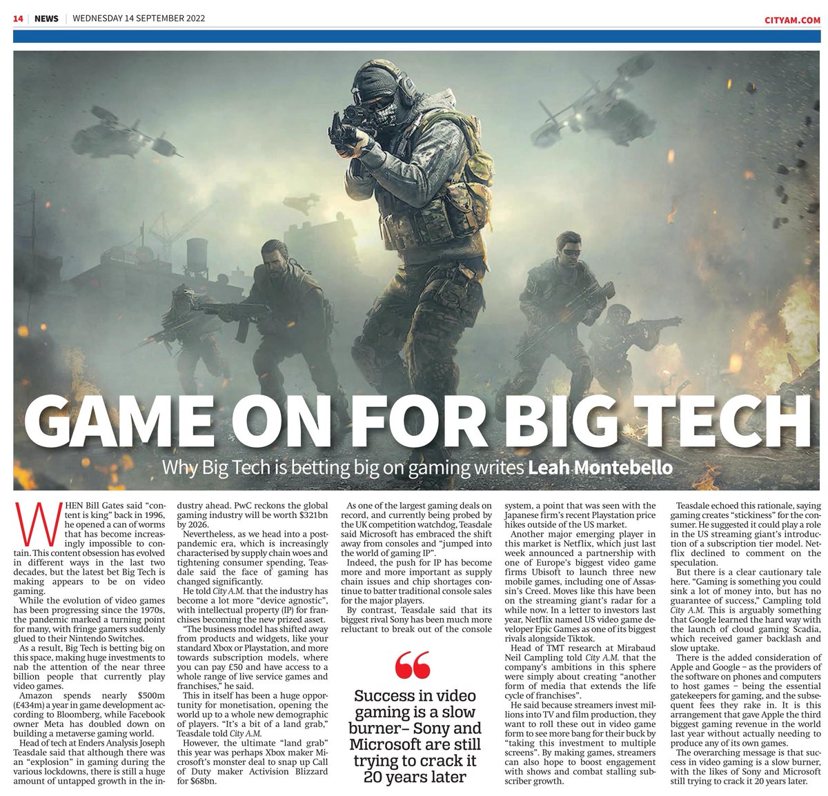 Why Big Tech is betting big on games to lure the subscribers in and how the console is becoming slowly but surely redundant... 

Words <a href="/CityAM/">City A.M.</a>