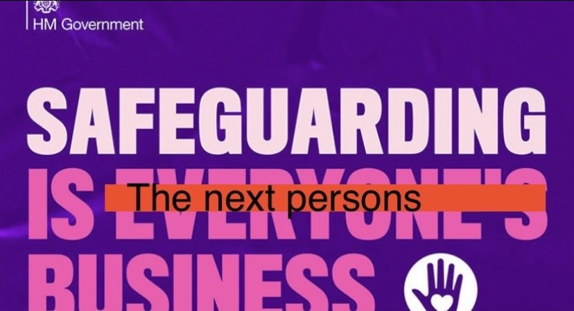 GracieDaz1's tweet photo. @bespaceaware “Signposting” = when “safeguarding is everyone’s business”
becomes
“safeguarding is someone else’s business, not ours.”
#ReferOn #WorkingTogether2018 https://t.co/huyjeF40Q2