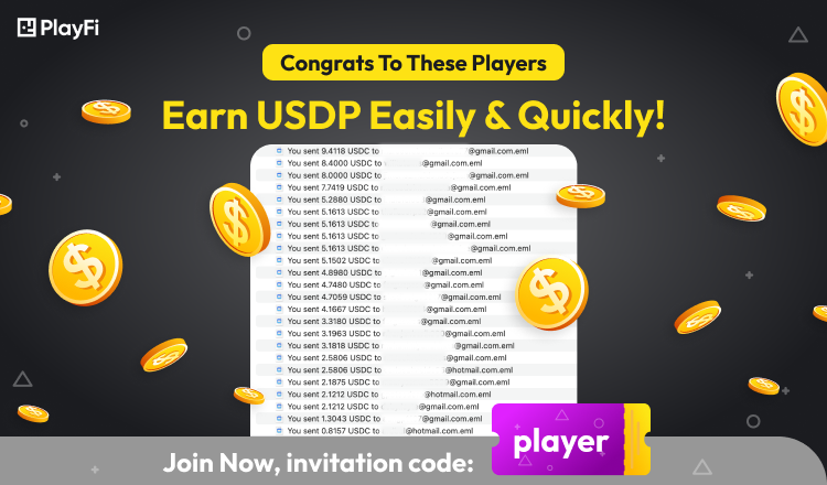 playblockapp's tweet photo. Congratulations to these players for earning USDP!
4 ways to earn USDP on PlayFi! Welcome to have fun together!
1 - Win the daily prize pool
2 - Claim Loot Box every 60 mins
3 - Complete tasks in the offerwall
4 - You Win If They Win, refer new players to join your team! https://t.co/LrDtj5ZWDv