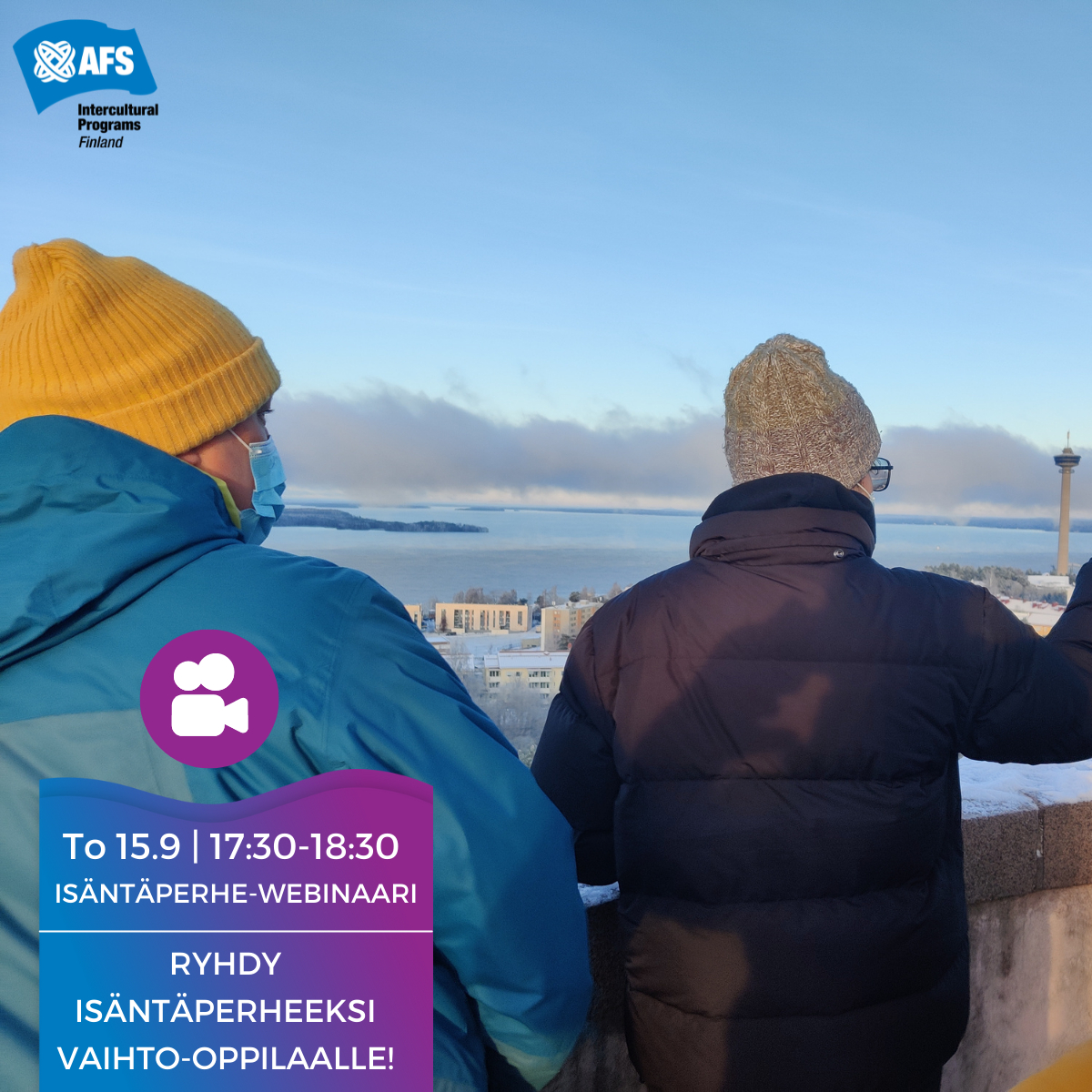AFSFinland's tweet photo. Huomenna 15.9  Klo 17:30-18:30 isäntäperhe-webinaari!⁣⁣
Jos olet miettinyt millaista olisi toimia isäntäperheenä tai haluaisit lisätietoa isäntäperhe toiminnasta niin tämä webinaari on juuri sinulle!⁣⁣

👉 Ilmoittautuminen: https://t.co/zMUzL2SOfE         https://t.co/7iKUIJIXgt