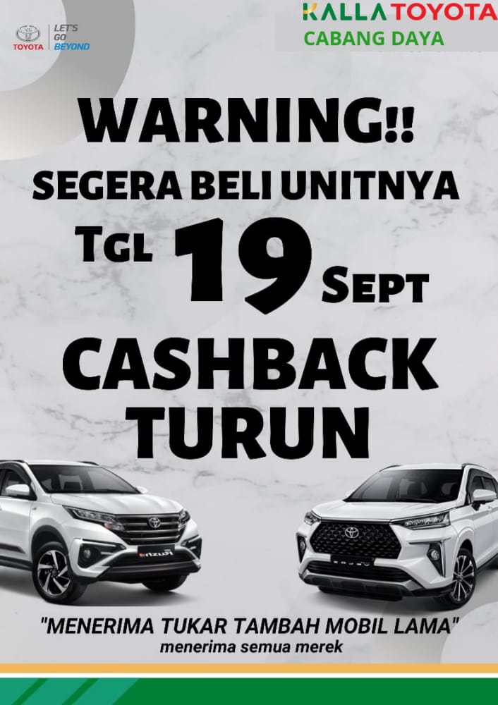 sitonra's tweet photo. Wellcome September...
Halo Sahabat
Tanggal 19 September Cashbacknya turun loh...
Yuk segerakan sebelum tanggal 19..

UNTUK KONSULTASI DAN PEMESANAN HUBUNGI:

Muh Syarif Suwara 
https://t.co/vyaMRhA8u9

Atau klik link dibawah ini:
https://t.co/p4hTijcVXr

Salam _*#ToyotaAja*_ https://t.co/aV9ZeChN5B