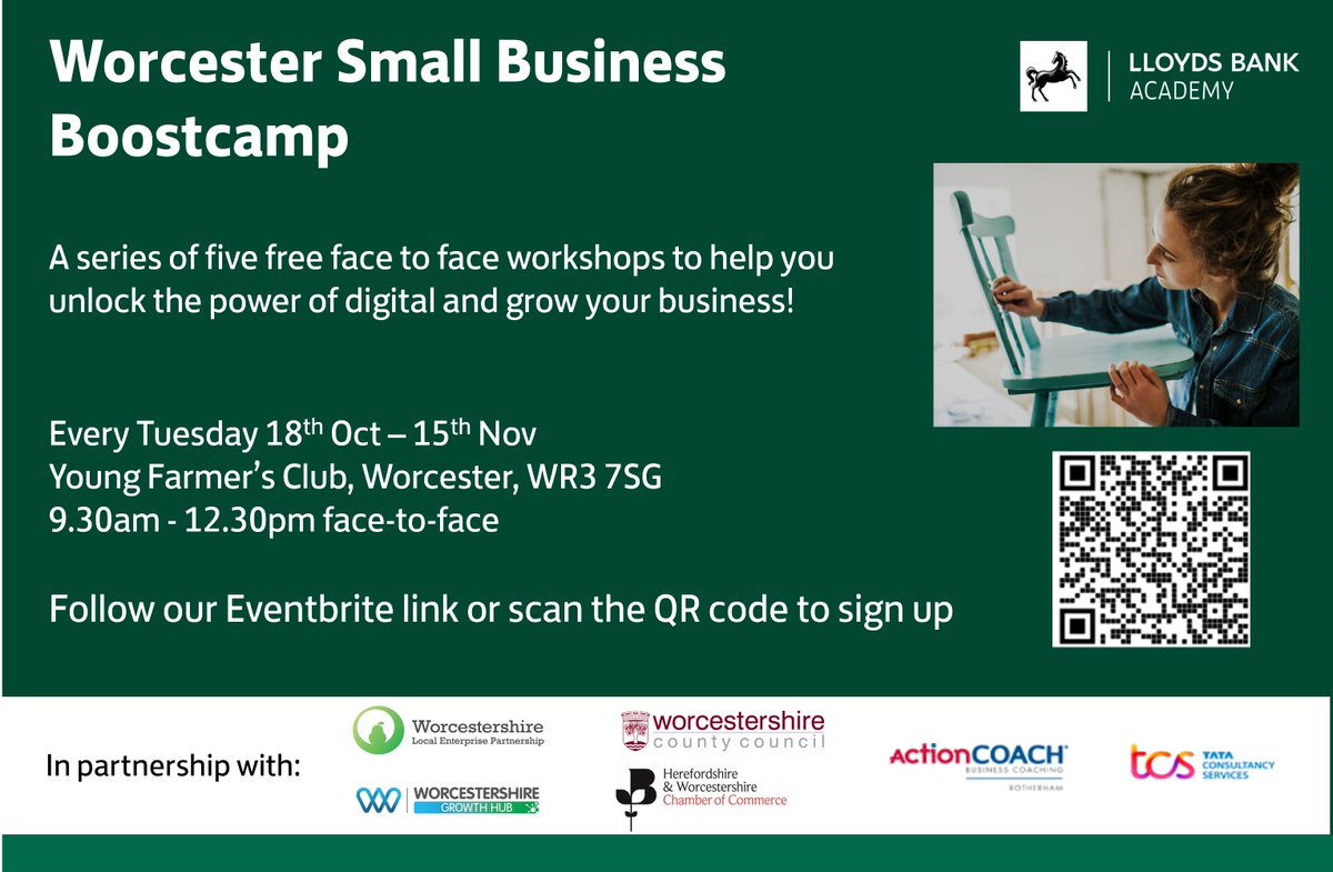 Are you a #Worcestershire business looking to better understand business digital skills &amp; how it can open new up new opportunities?

Working with <a href="/LloydsBankBiz/">Lloyds Business</a>, we are running #SmallBusinessBoostcamps to help with this! 

Find out more &amp; book a FREE place eventbrite.co.uk/e/worcester-sm…