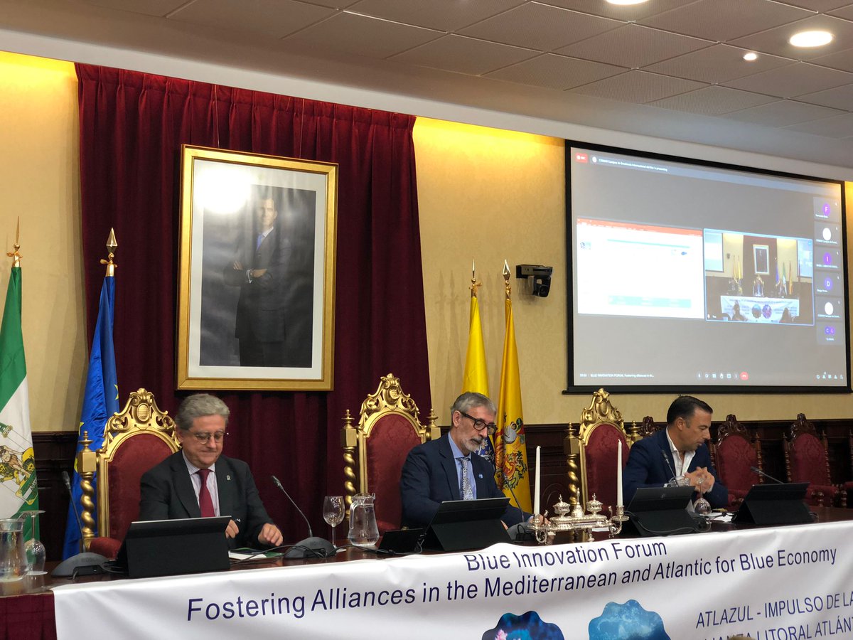 👋📢Our #Blue #Innovation Forum organised as part of #EMDinMyCountry is starting in #Cadiz with institutional greetings 🇪🇸 

<a href="/BlueBioMed/">Blue Bio Med</a> &amp; <a href="/atlazul/">Proyecto ATLAZUL</a>  

Interesting discussions to come on how to foster #Alliances in the #Mediterranean and the #Atlantic for #Blue #Bioeconomy 🐠🌊🇪🇺