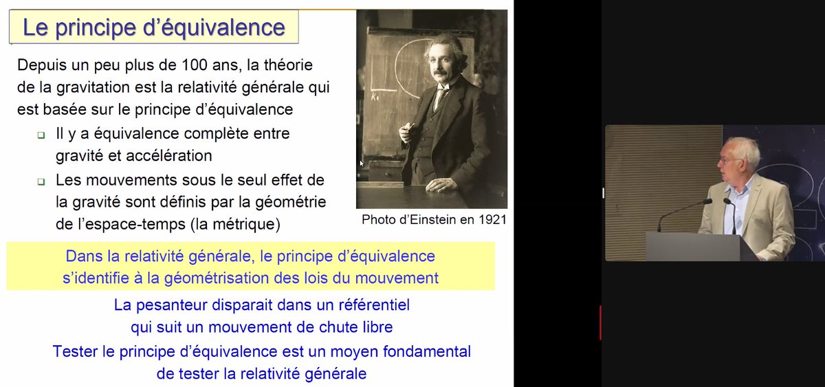 Institut_IHES's tweet photo. Le principe d'équivalence est au coeur de la #relativitégénérale dont la violation est prévue par certaines théories d'unification entre #gravitation et #quantique, d'où l'importance de #MicroscopeMission. @onera_fr @CNES @ObsCoteAzur @CNRS annoncent les derniers résultats. https://t.co/lTjIjqBRMS
