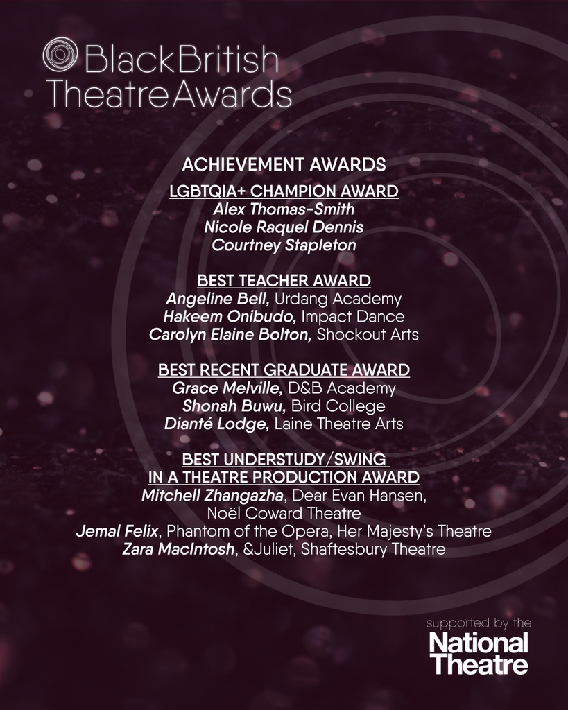 theBBTAs's tweet photo. continued...Our Shortlisted Nominees 💫

#theBBTAs #bbtas2022 #blackexcellence #blacktheatre #blackbritishtheatre #nationaltheatre https://t.co/XPm5B0YNzM