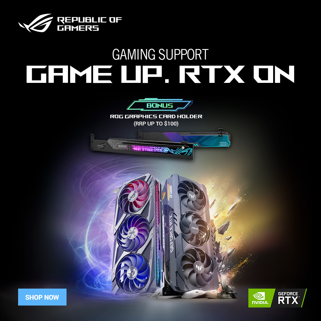 budgetpc's tweet image. 📤Purchase selected RTX3080/3080TI/3090/3070 series graphics card 
📥Receive either the ROG Wingwall or ROG STRIX Graphics card holder!!
👉Learn more: bpctech.com.au/asus-game-rtx

#bpctech #asus #graphicscards