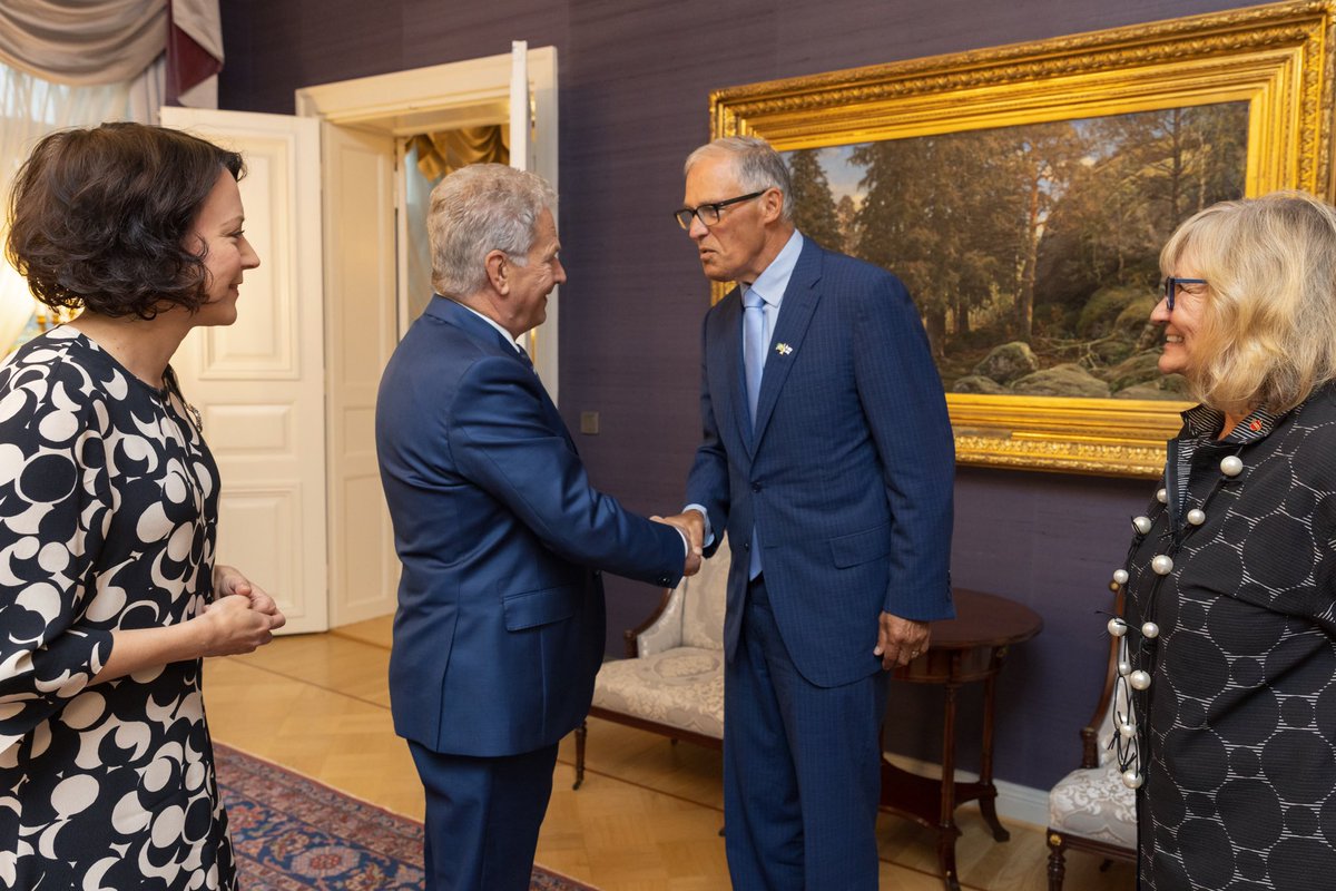 A great discussion with Governor of Washington @GovInslee on Ukraine, security, and green transition. Cooperation between Finland and Washington is getting ever stronger.