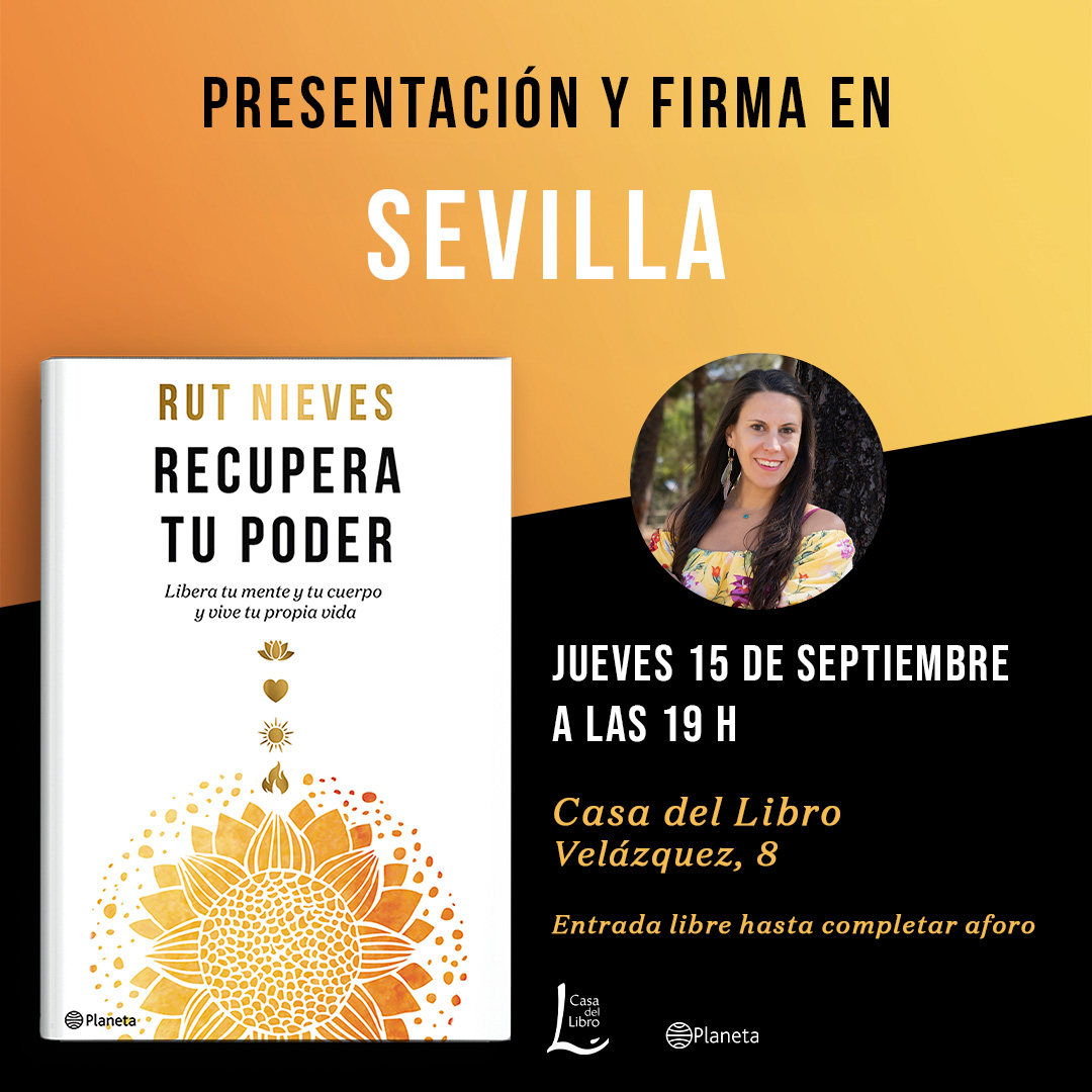 casadellibro's tweet photo. 🗣️ Mañana 15 de septiembre, Rut Nieves presenta y firma su nuevo libro #RecuperaTuPoder (https://t.co/HR1zVK9alr) en #CasaDelLibro #Sevilla.
¡Apúntate!

@rutnievesmiguel @edit_planeta @Planetadelibros https://t.co/RG7527LokO