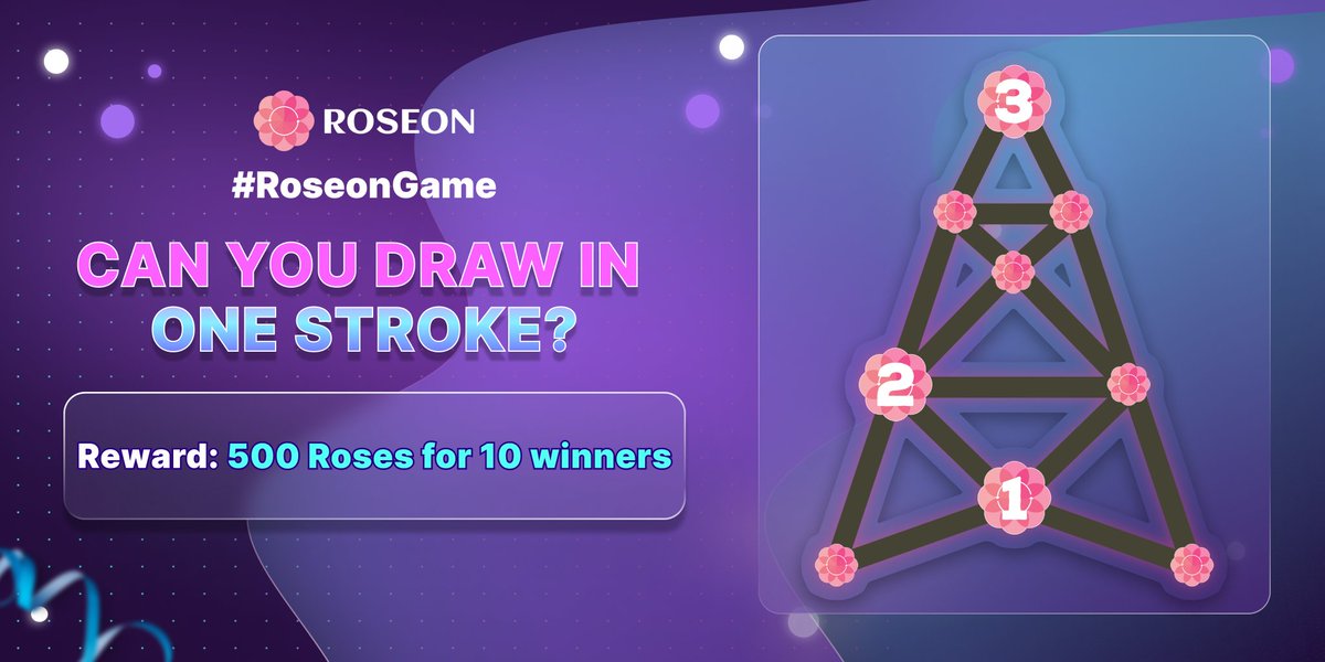 RoseonExchange's tweet photo. Can you connect all of the dots with a single stroke? Let's give this challenging #RoseonGame a shot 🔥

Reward:💸🌹500 Roses shared by 10 winners 🏆

✅ Follow @RoseonWorld @HelloRoselynn 
✅ RT and tag 3 friends 
👇 Comment your answer below 

📅 Deadline: Sep 17th 12:00PM UTC https://t.co/xtnVGJiuLL