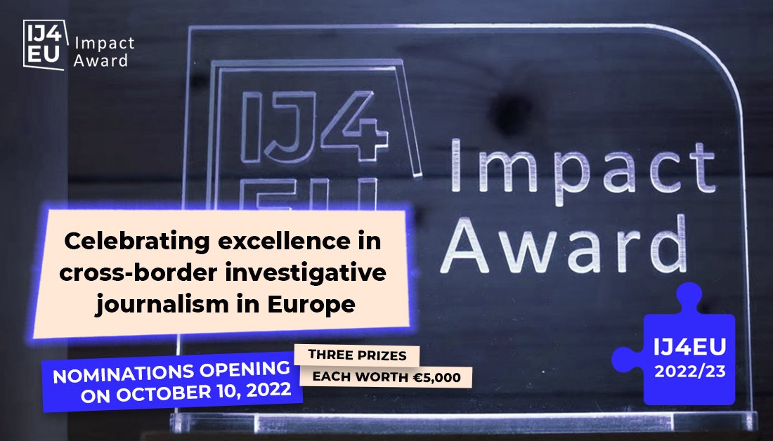 💰 Need help funding your cross-border investigative project?

Every year the #IJ4EU Impact Award grants three teams prizes of €5,000 each. <a href="/FbdnStories/">Forbidden Stories</a>, <a href="/LHreports/">Lighthouse Reports</a> and <a href="/we_are_solomon/">Solomon</a> all won last year. This year it could be you!

More info here: investigativejournalismforeu.net/awards/the-ij4…