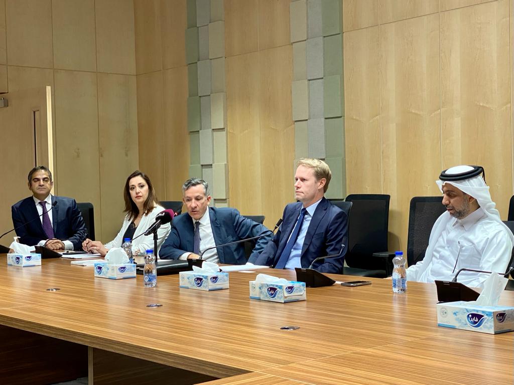 FranceauQatar's tweet photo. A l'invitation du Prés. de @QatarUniversity, Dr. Hassan Al-Derham, très heureux de participer ce matin à la célébration de l'adhésion de son université à @auf_org, en présence du directeur régional @AUF_MoyenO @JeanNoelBaleo et de la présidente de la #CONFREMO, @LaraKBoustany. https://t.co/EW7kgJfuar